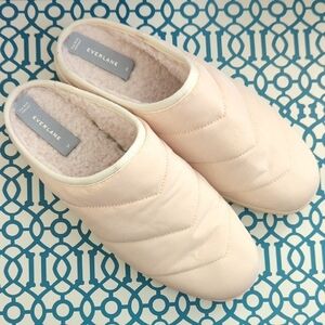 Everlane Cream Faux Fur Lined Slippers 5